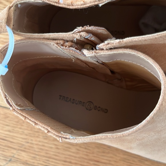 New Treasure & Bond Violet Block Heel Bootie Brown tan short boot 4 - Picture 5 of 9